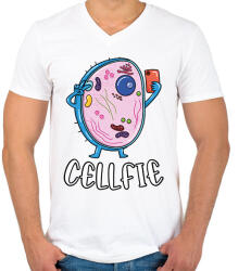 printfashion Cellfie - Férfi V-nyakú póló - Fehér (11942326)