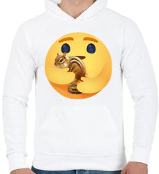 printfashion Csíkos mókus - Férfi kapucnis pulóver - Fehér (13047239)
