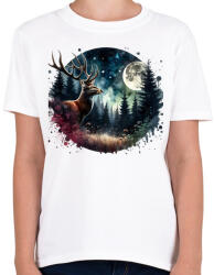 printfashion Szarvas - erdei telihold - ajándék vadászoknak - Gyerek póló - Fehér (15376155)