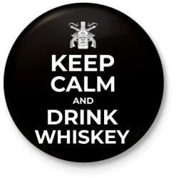 printfashion DRINK WHISKEY - Kitűző, hűtőmágnes - Fekete (10357552)