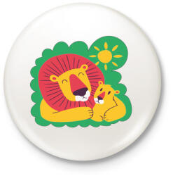 printfashion Anyaoroszlán és kölyke_Rajztábla 1 - Kitűző, hűtőmágnes - Fehér (4244430)