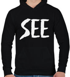 printfashion SEE - Férfi kapucnis pulóver - Fekete (11393726)