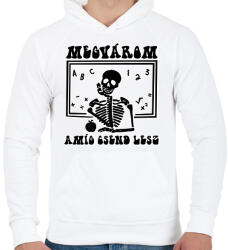 printfashion Megvárom - Csontváz - Férfi kapucnis pulóver - Fehér (8590179)