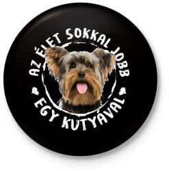 printfashion Yorkshire terrier - Kitűző, hűtőmágnes - Fekete (5440491)