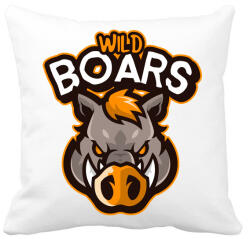 printfashion Wild Boars - Párnahuzat, Díszpárnahuzat - Fehér (5140319)