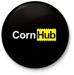 printfashion CornHub - Kitűző, hűtőmágnes - Fekete (3102592)