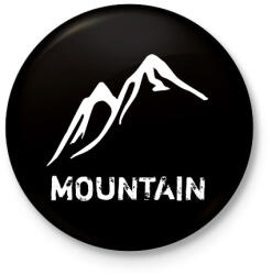 printfashion Mountain - Kitűző, hűtőmágnes - Fekete (4616122)