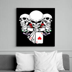 printfashion Poker Skulls - Vászonkép - Fekete (6652372)