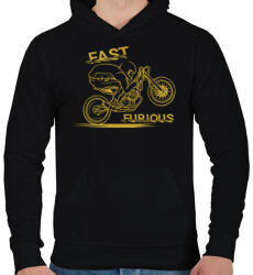 printfashion Dühös motoros - Férfi kapucnis pulóver - Fekete (112422)