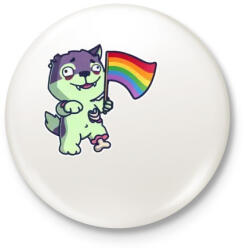 printfashion wolf-lmbt - Kitűző, hűtőmágnes - Fehér (14554311)