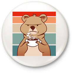 printfashion Mérges medve - Kitűző, hűtőmágnes - Fehér (11801913)