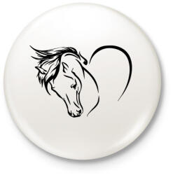 printfashion Lovas szív - Kitűző, hűtőmágnes - Fehér (3089449)