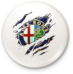 printfashion Alfa Romeo - Kitűző, hűtőmágnes - Fehér (3088972)
