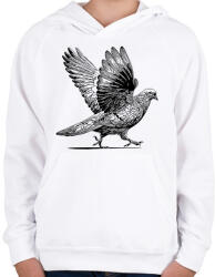 printfashion Galamb rajz - Gyerek kapucnis pulóver - Fehér (16693377)