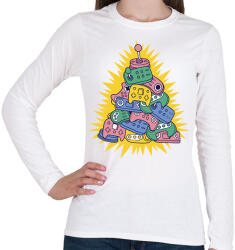 printfashion Gamer Karácsony - Női hosszú ujjú póló - Fehér (11532133)