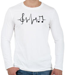printfashion Zene az élet - Férfi hosszú ujjú póló - Fehér (5249798)