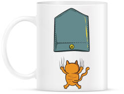 printfashion Cicás zsebminta - Bögre - Fehér (13101659)