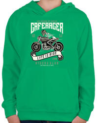 printfashion Caferacer - Gyerek kapucnis pulóver - Zöld (82125)
