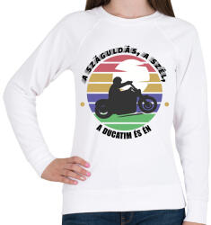 printfashion A száguldás, a szél - Ducati - Női pulóver - Fehér (7207665)