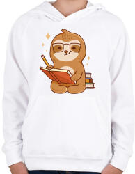 printfashion Tanuló lajhár - Gyerek kapucnis pulóver - Fehér (11965894)