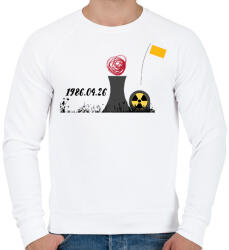 printfashion CSERNOBIL - Férfi pulóver - Fehér (7663526)
