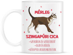 printfashion Mérleg - Szingapúri cica - Bögre - Fehér (13339773)