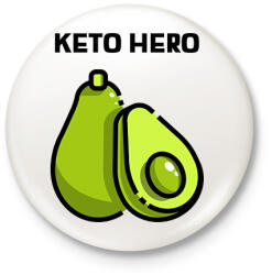 printfashion KETOHERO - Kitűző, hűtőmágnes - Fehér (10766670)
