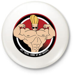 printfashion Johhny Bravo - Kitűző, hűtőmágnes - Fehér (3077584)