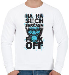 printfashion Gorilla - fuck off - Férfi pulóver - Fehér (4217337)