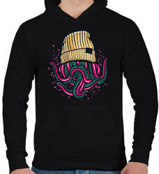 printfashion Lil Pump Octopus - Férfi kapucnis pulóver - Fekete (5683256)