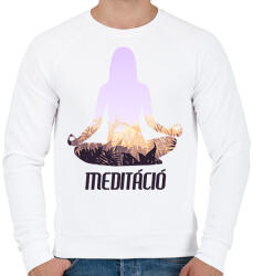 printfashion Meditáció - Férfi pulóver - Fehér (6345645)