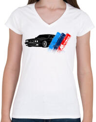 printfashion BMW M POWER - Női V-nyakú póló - Fehér (1977853)