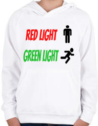printfashion Red light - Green light - Gyerek kapucnis pulóver - Fehér (5477872)