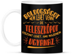 printfashion Boldogság - Teleszkóp - Bögre - Fekete (9727757)