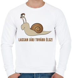 printfashion LASSAN JÁRJ TOVÁBB ÉLSZ - Férfi pulóver - Fehér (1340183)