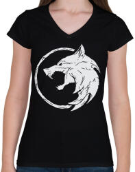 printfashion A Fehér Farkas - Női V-nyakú póló - Fekete (2099897)
