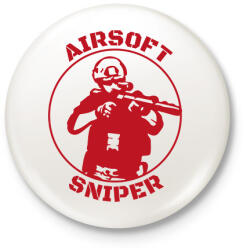 printfashion Airsoft sniper - Kitűző, hűtőmágnes - Fehér (15526369)