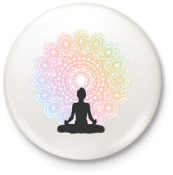 printfashion Mandala yoga - Kitűző, hűtőmágnes - Fehér (13915523)