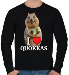 printfashion I love quakkas! - Férfi pulóver - Fekete (5149313)