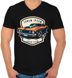 printfashion muscle car - Férfi V-nyakú póló - Fekete (13675445)