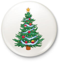 printfashion Karácsonyfa - Kitűző, hűtőmágnes - Fehér (14908154)