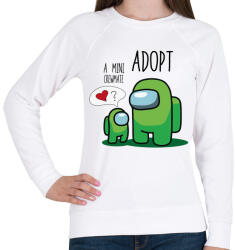 printfashion Among us adopt a mini crewmate - Női pulóver - Fehér (4145599)