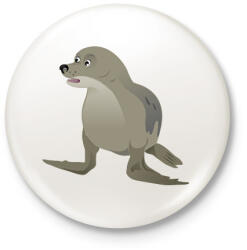 printfashion Fóka - Kitűző, hűtőmágnes - Fehér (12018536)