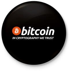 printfashion Bitcoin - Kitűző, hűtőmágnes - Fekete (3092928)