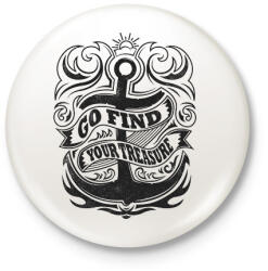 printfashion Keresd a kincsedet - Kitűző, hűtőmágnes - Fehér (3073508)