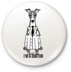 printfashion DoGtor - Kitűző, hűtőmágnes - Fehér (3090379)