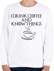printfashion I drink nd know things - Gyerek pulóver - Fehér (1882689)