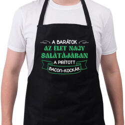 printfashion Pirított bacon-kockák - Kötény - Fekete (13507421)
