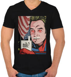 printfashion Milk? - Homelander - Férfi V-nyakú póló - Fekete (12217807)