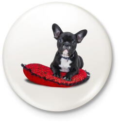 printfashion Francia buldogos póló - Kitűző, hűtőmágnes - Fehér (3077976)